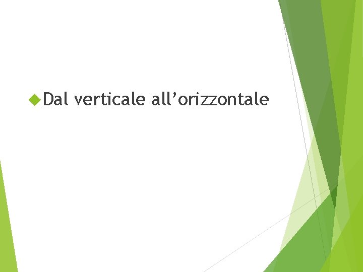  Dal verticale all’orizzontale 