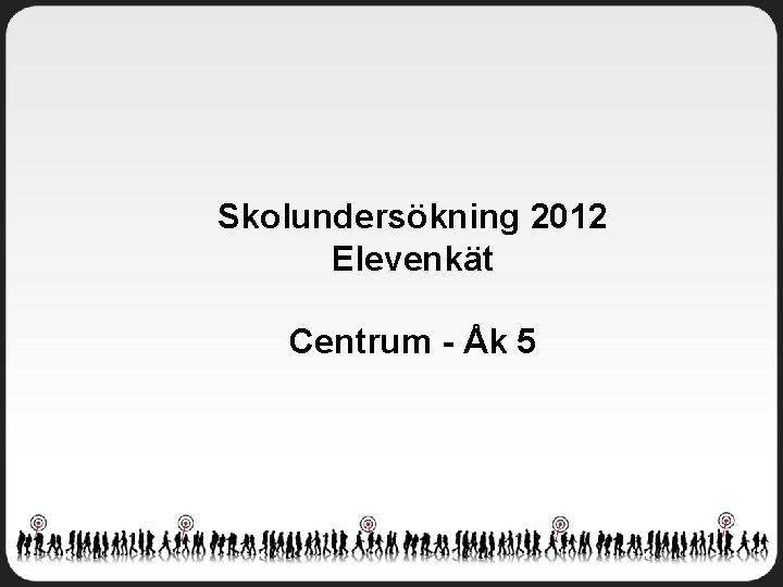 Skolundersökning 2012 Elevenkät Centrum - Åk 5 