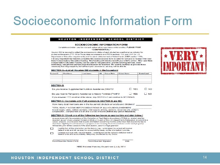 Socioeconomic Information Form 14 