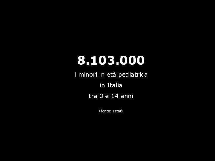 8. 103. 000 i minori in età pediatrica in Italia tra 0 e 14