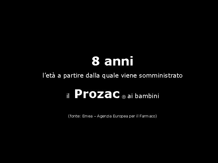 8 anni l’età a partire dalla quale viene somministrato il Prozac ® ai bambini