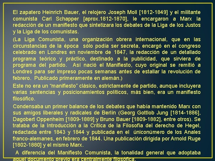 El zapatero Heinrich Bauer, el relojero Joseph Moll [1812 -1849] y el militante comunista