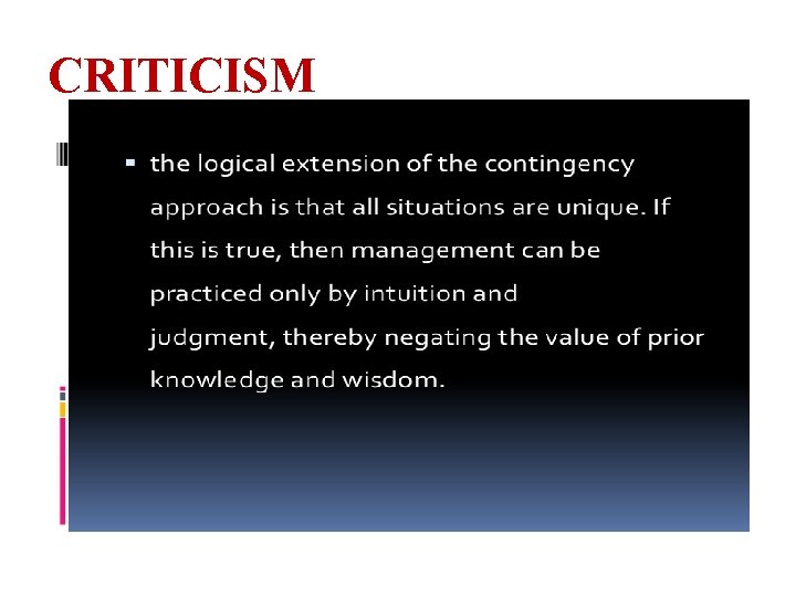 CRITICISM 