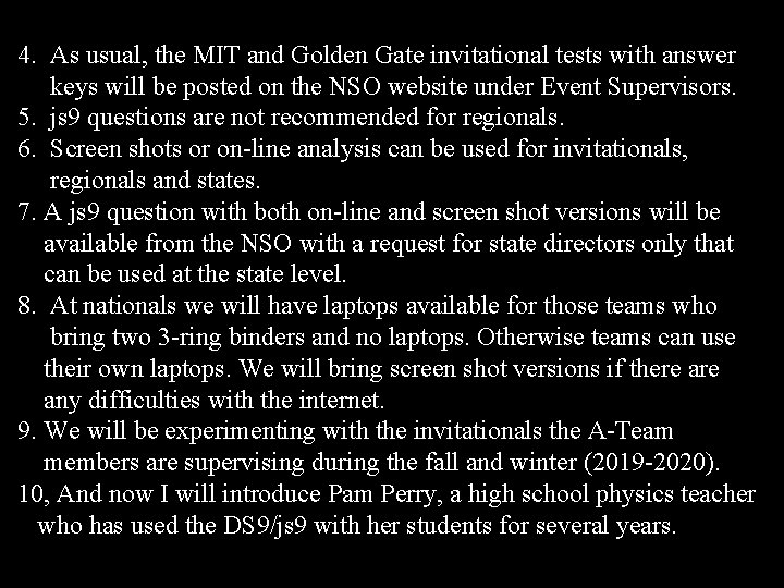 4. As usual, the MIT and Golden Gate invitational tests with answer keys will