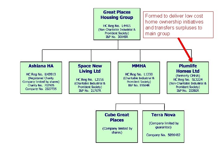 Formed to deliver low cost home ownership initiatives and transfers surpluses to main group