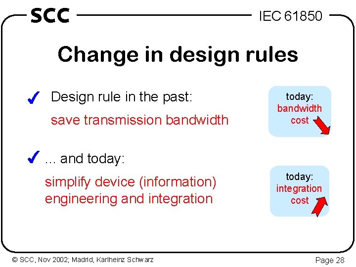 SCC IEC 61850 Change in design rules 4 Design rule in the past: save