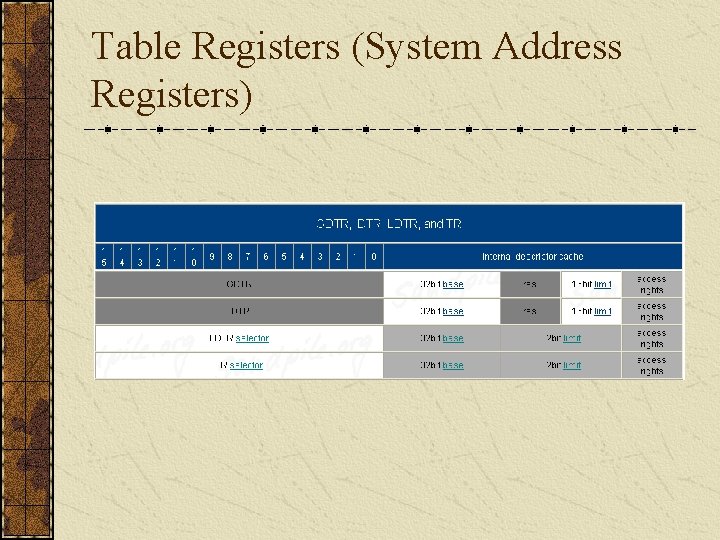 Table Registers (System Address Registers) 