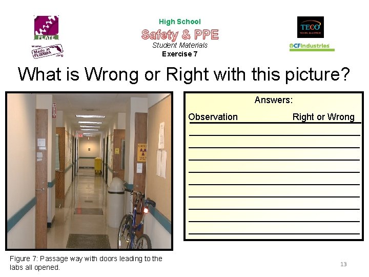 High School Safety & PPE Student Materials Exercise 7 What is Wrong or Right
