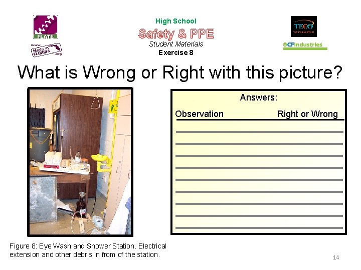 High School Safety & PPE Student Materials Exercise 8 What is Wrong or Right