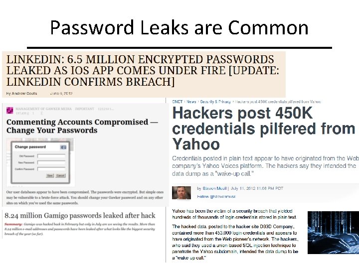 Password Leaks are Common Slide #7 