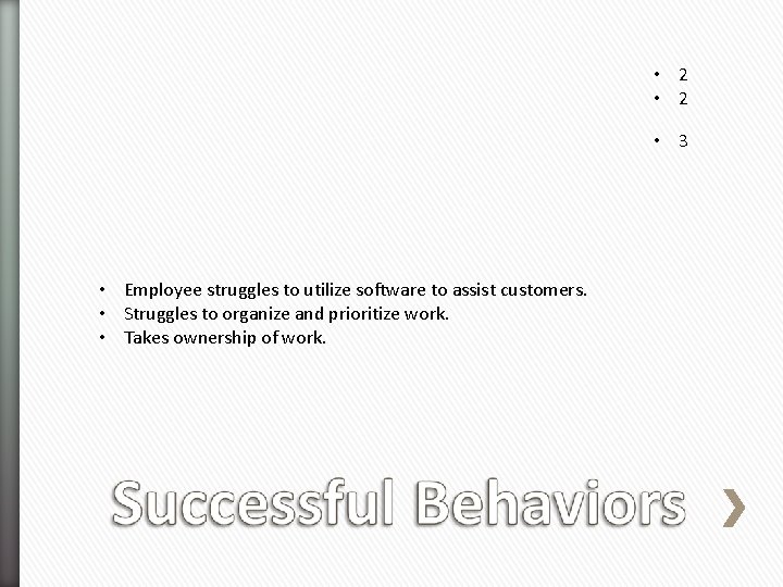  • 2 • 3 • Employee struggles to utilize software to assist customers.