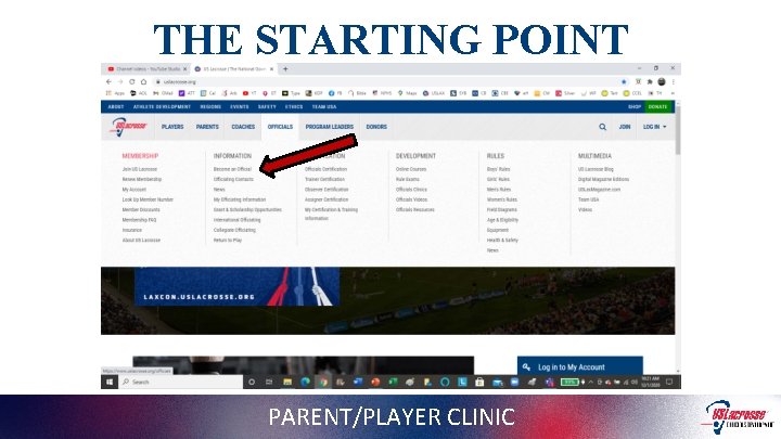 THE STARTING POINT PARENT/PLAYER CLINIC 