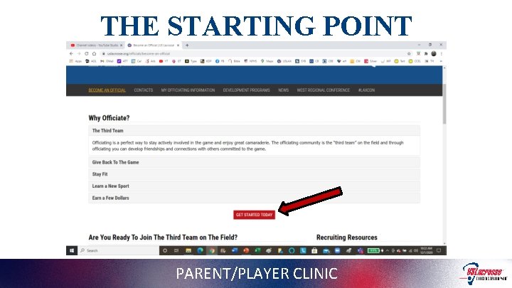 THE STARTING POINT PARENT/PLAYER CLINIC 