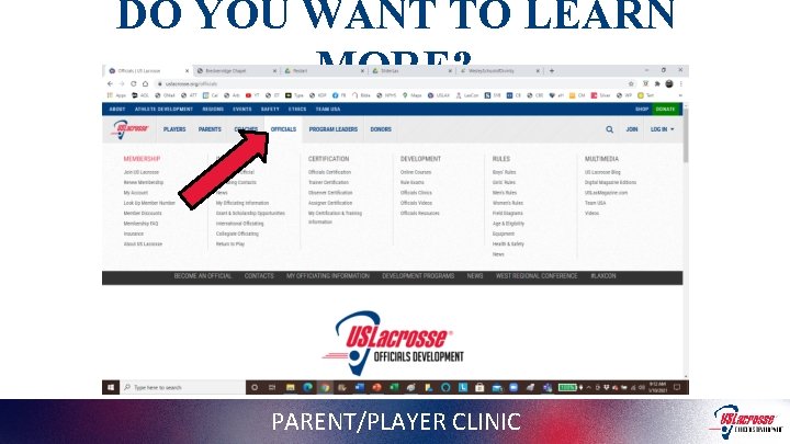 DO YOU WANT TO LEARN MORE? PARENT/PLAYER CLINIC 