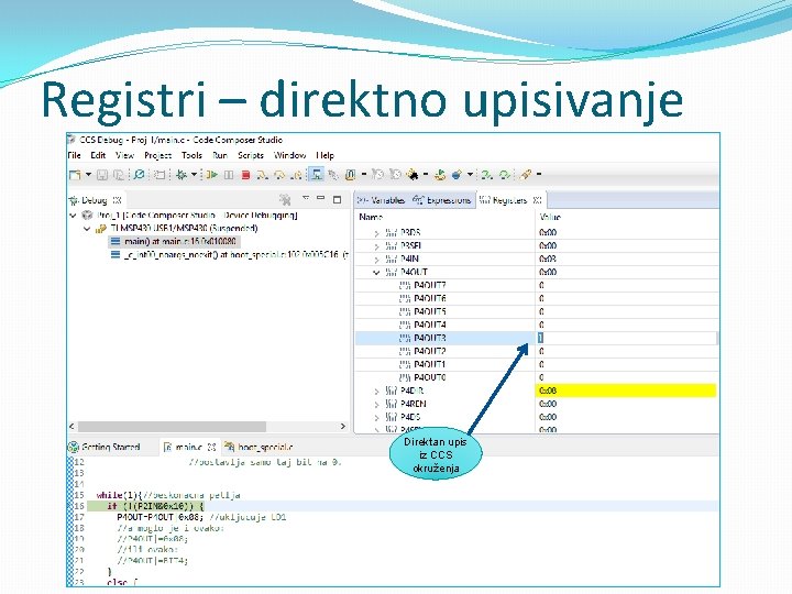 Registri – direktno upisivanje Direktan upis iz CCS okruženja 