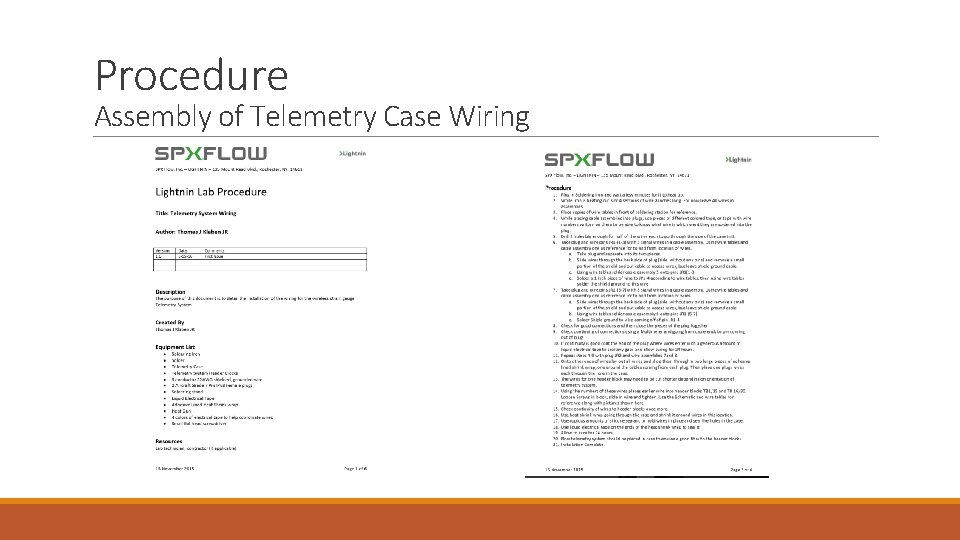 Procedure Assembly of Telemetry Case Wiring 