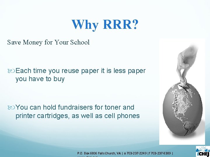 Why RRR? Save Money for Your School Each time you reuse paper it is Why RRR? Save Money for Your School Each time you reuse paper it is