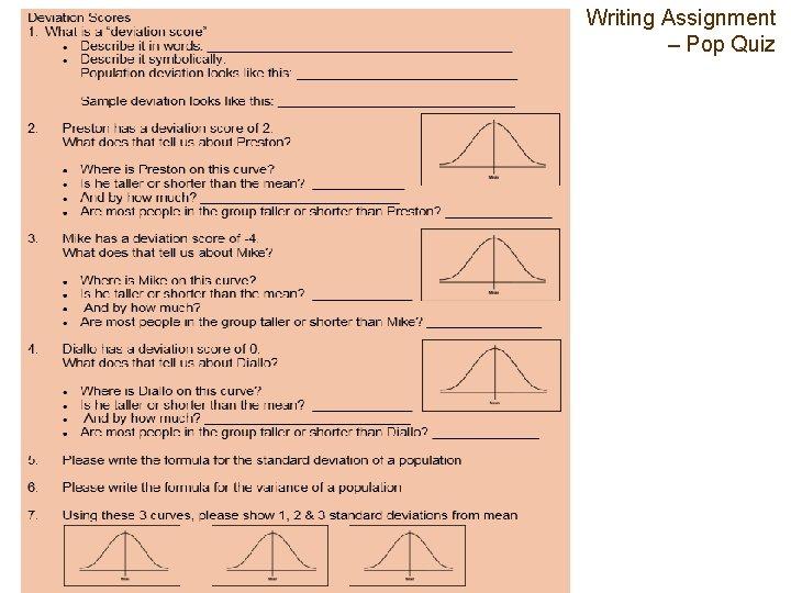 Writing Assignment – Pop Quiz 