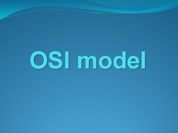 OSI model 
