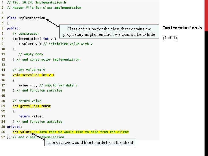 Class definition for the class that contains the proprietary implementation we would like to