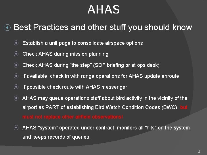 AHAS ⦿ Best Practices and other stuff you should know ⦿ Establish a unit AHAS ⦿ Best Practices and other stuff you should know ⦿ Establish a unit