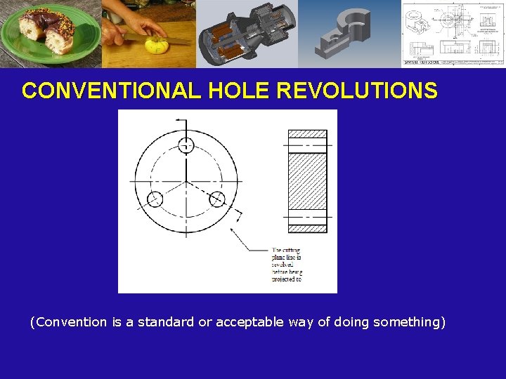 CONVENTIONAL HOLE REVOLUTIONS (Convention is a standard or acceptable way of doing something) 