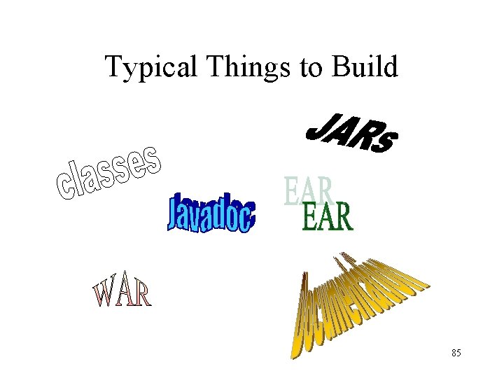 Typical Things to Build 85 