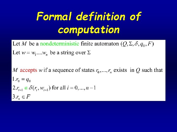 Formal definition of computation 