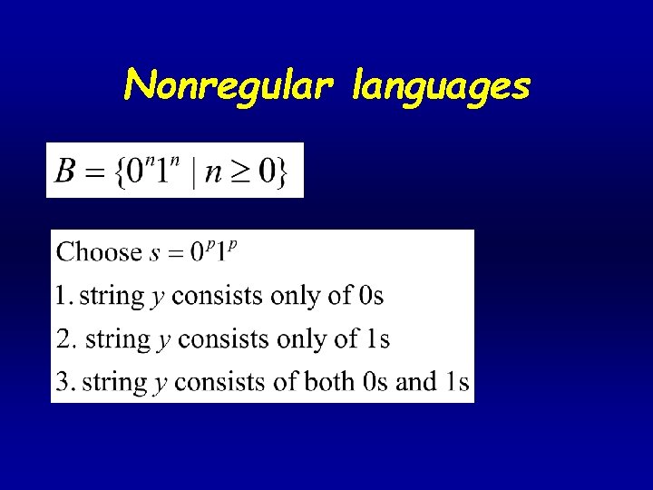 Nonregular languages 