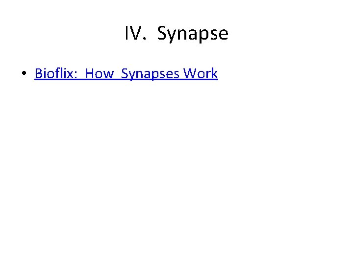 IV. Synapse • Bioflix: How Synapses Work 