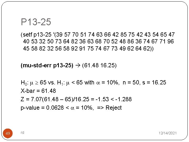 P 13 -25 (setf p 13 -25 '(39 57 70 51 74 63 66