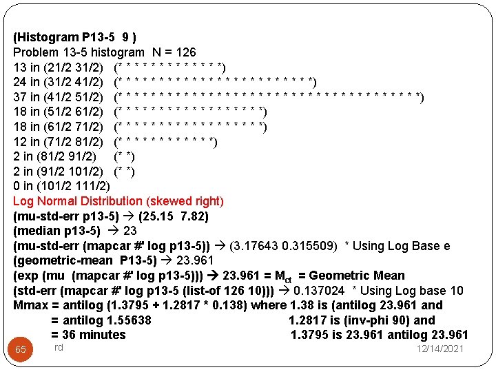 (Histogram P 13 -5 9 ) Problem 13 -5 histogram N = 126 13