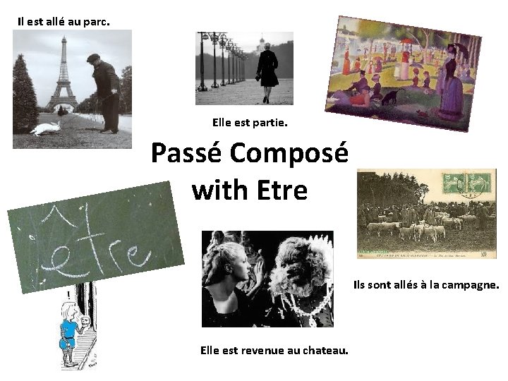 Il est allé au parc. Elle est partie. Passé Composé with Etre Ils sont