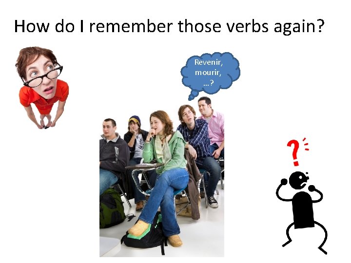 How do I remember those verbs again? Revenir, mourir, …? 