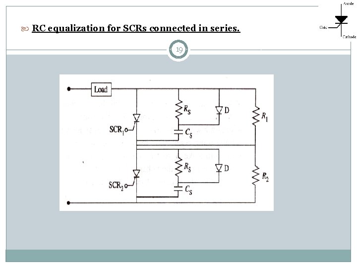  RC equalization for SCRs connected in series. 19 