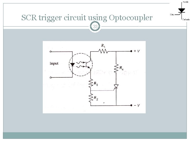 SCR trigger circuit using Optocoupler 33 