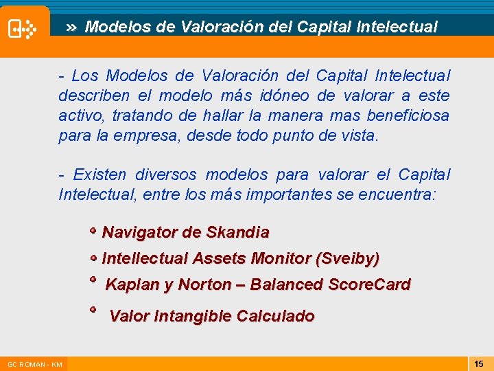 » Modelos de Valoración del Capital Intelectual - Los Modelos de Valoración del Capital » Modelos de Valoración del Capital Intelectual - Los Modelos de Valoración del Capital
