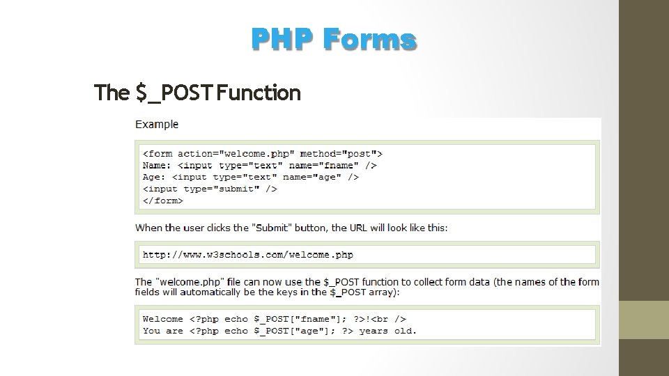 PHP Forms The $_POST Function 