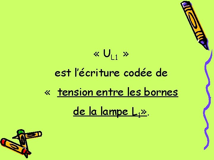  « UL 1 » est l’écriture codée de « tension entre les bornes