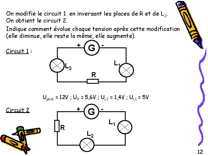 On modifie le circuit 1 en inversant les places de R et de L