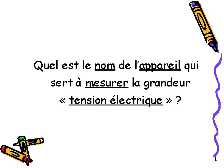 Quel est le nom de l’appareil qui sert à mesurer la grandeur « tension