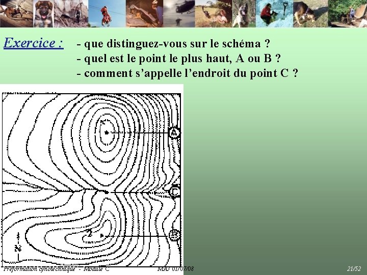 Exercice : - que distinguez-vous sur le schéma ? - quel est le point