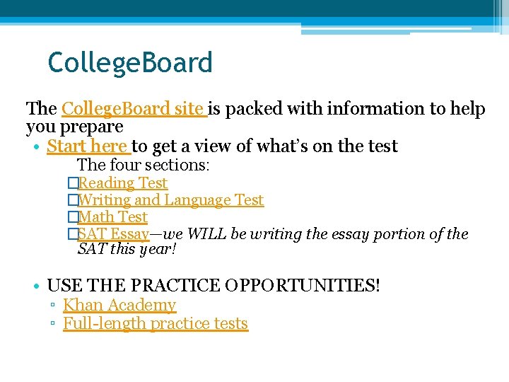 College. Board The College. Board site is packed with information to help you prepare College. Board The College. Board site is packed with information to help you prepare
