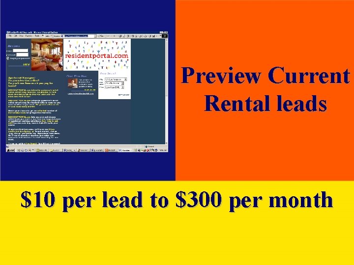Preview Current Rental leads $10 per lead to $300 per month 