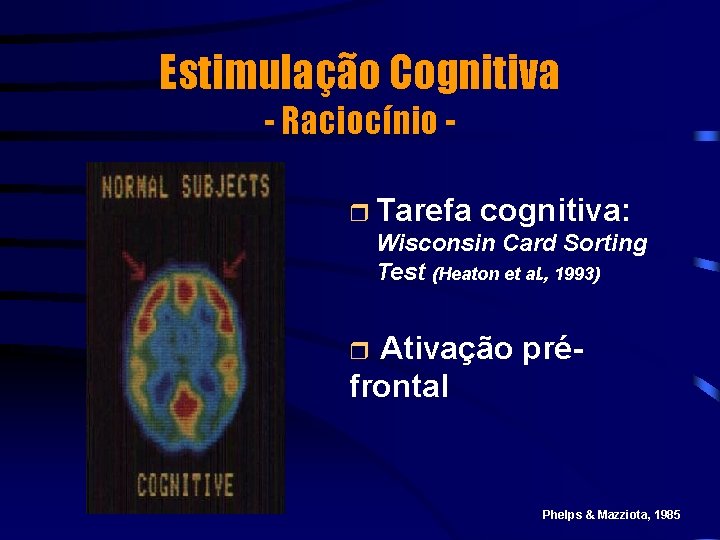Estimulação Cognitiva - Raciocínio - r Tarefa cognitiva: Wisconsin Card Sorting Test (Heaton et