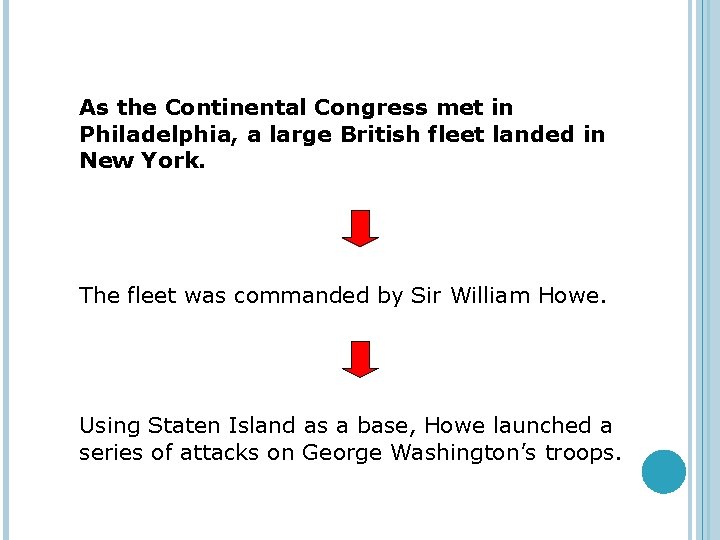 As the Continental Congress met in Philadelphia, a large British fleet landed in New