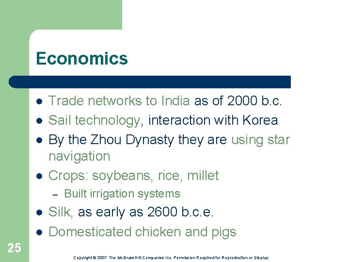 Economics l l Trade networks to India as of 2000 b. c. Sail technology,