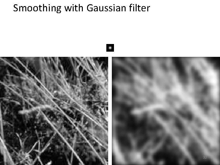 Smoothing with Gaussian filter 32 