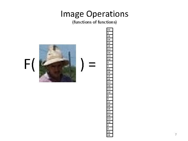 Image Operations (functions of functions) 0. 1 0 0. 8 0. 9 0. 2