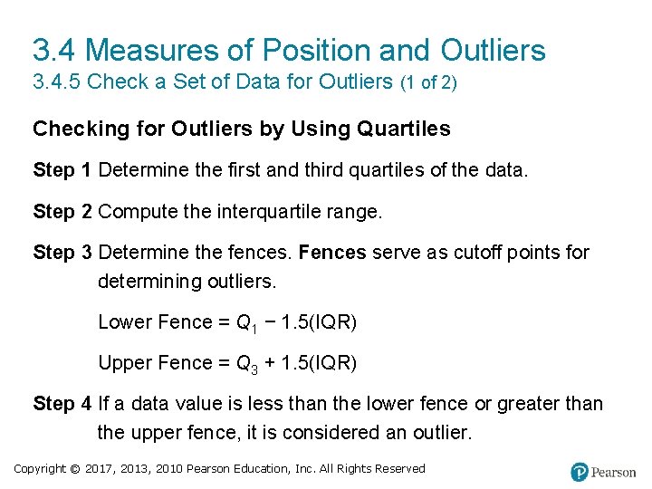 3. 4 Measures of Position and Outliers 3. 4. 5 Check a Set of